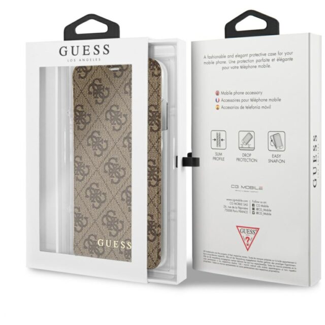 Guess GUFLBKI65GF4GBR iPhone Xs Max brown book 4G Charms Collection - imagine 6