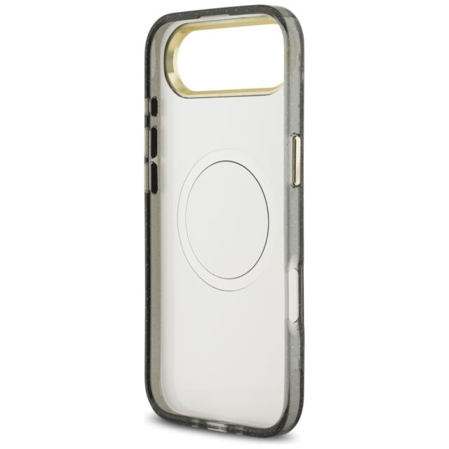 Guess IML Glitter Flowers Triangle MagSafe case for iPhone Air black - imagine 7