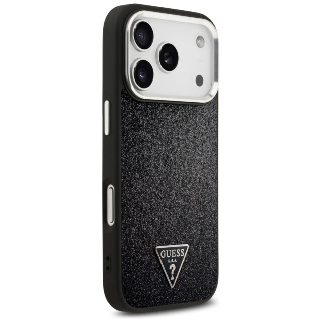 Case Guess Glitter Triangle Logo MagSafe for iPhone 17 Pro black - imagine 4