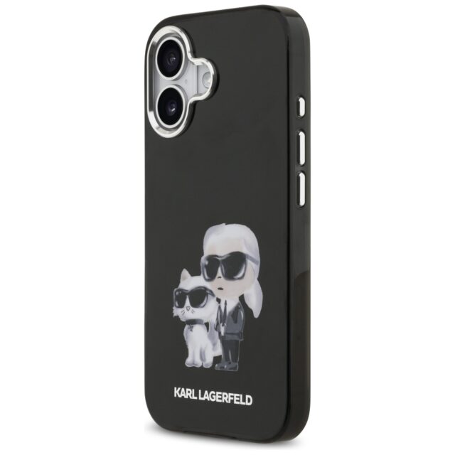 Karl Lagerfeld IML Aquarelle Karl & Choupette & Logo MagSafe Case for iPhone 17 Black - imagine 2