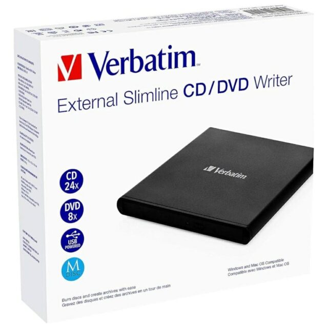 External Verbatim Slimline Writer CD/DVD USB2.0 Black 53504 - imagine 4