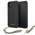Guess GUHCN61SASGBK iPhone 11 6,1" / Xr black hardcase Saffiano Chain
