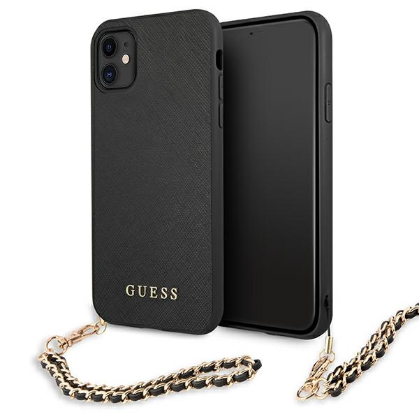 cps-b1bc3c90bd2e9607c64b6c71fedb2705-2025-12-06-12-47-49 Guess GUHCN61SASGBK iPhone 11 6,1" / Xr black hardcase Saffiano Chain - imagine 1