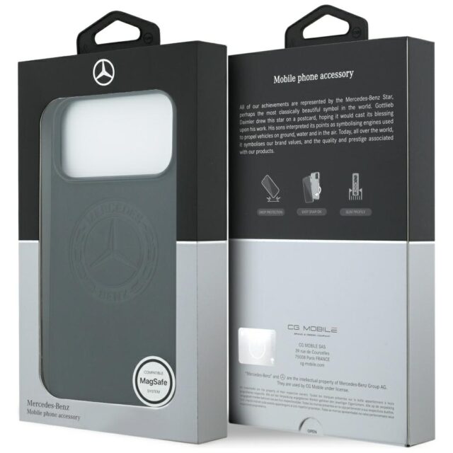 Mercedes Leather Vintage Logo MagSafe Case for iPhone 17 Pro Max Black - imagine 8