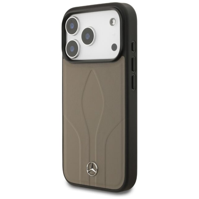 Case Mercedes Leather The Move MagSafe for iPhone 17 Pro taupe - imagine 2