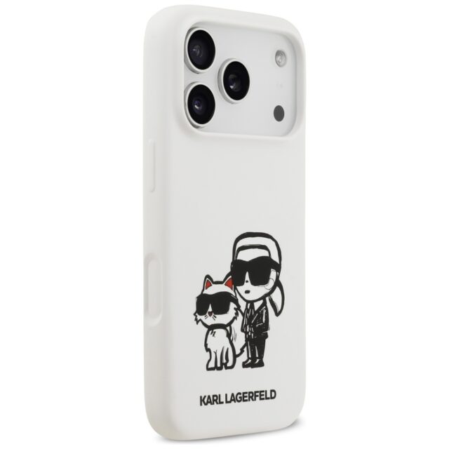 Case Karl Lagerfeld Silicone K&C Sketch  & Logo MagSafe for iPhone 17 Pro white - imagine 4