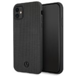 Mercedes MEHCN61MBLBK iPhone 11 black hardcase Leather Meshed Metal Logo