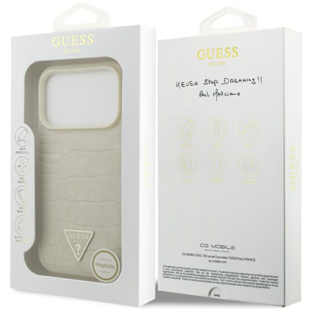 Guess Croco Triangle Logo MagSafe case for iPhone 17 Pro gold - imagine 8