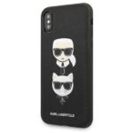 Karl Lagerfeld KLHCPXSAKICKCBK iPhone X/XS black Saffiano Karl&Choupette Head - imagine 2