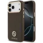 Case Guess Grained Strass Logo MagSafe for iPhone 17 Pro Max brown