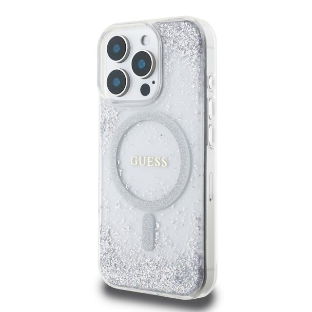 Guess GUHMP16XRGRGES iPhone 16 Pro Max 6.9" silver hardcase Resin Gradient Glitter MagSafe - imagine 2
