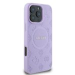 Guess GUHMP16LPSAPSMEU iPhone 16 Pro 6.3" purple hardcase Saffiano Peony Classic Logo MagSa - imagine 4