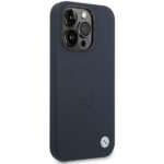 BMW BMHMP14LSILNA iPhone 14 Pro 6.1" navy Silicone Metal Logo MagSafe Case - imagine 4