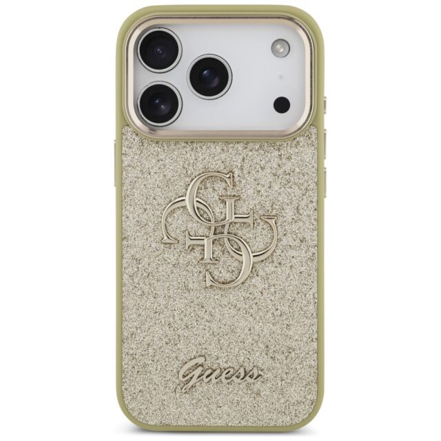 Guess Fixed Glitter Big 4G Metal Frame case for iPhone 17 Pro gold - imagine 3