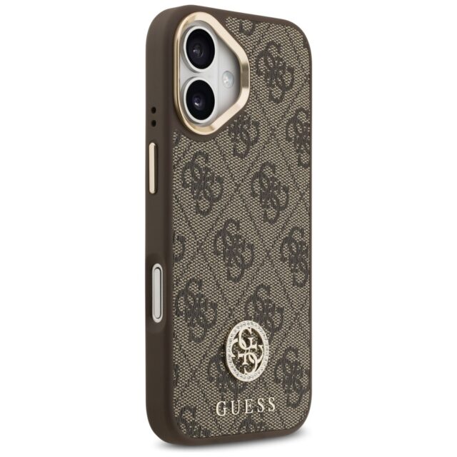 Case Guess 4G Strass Logo MagSafe for iPhone 17 brown - imagine 4