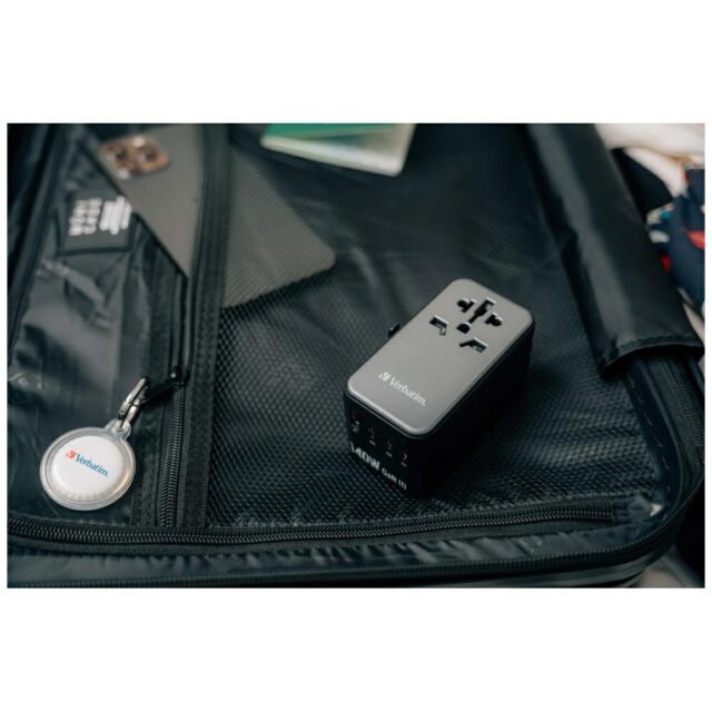 Verbatim Travel Adapter EU/UK/US GaN USB-A/3xUSB-C PD 140W UTA-10 black 32125 - imagine 5