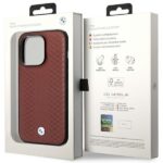 BMW BMHMP14L22RFGR case iPhone 14 Pro 6.1" burgundy/burgundy Leather Diamond Pattern MagSafe - imagine 8