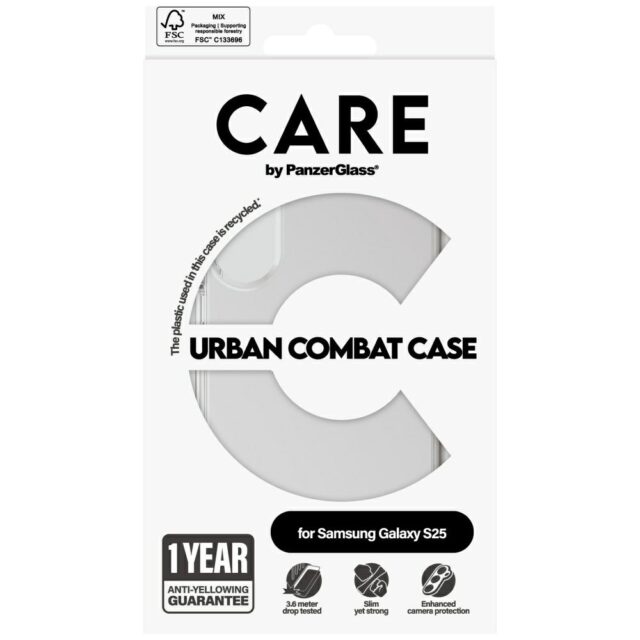 CARE by PanzerGlass Flagship Urban Combat Case for Samsung Galaxy S25 Transparent - imagine 4
