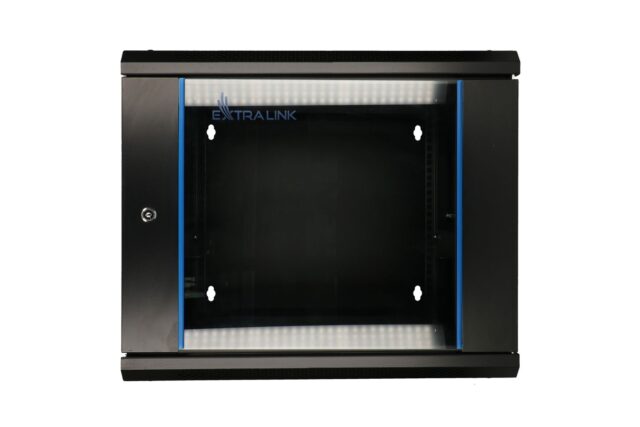 Extralink 6U 600x600 AZH Black | Rackmount cabinet | wall mounted, swing type - imagine 3