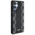 Case DKNY Leather Checkered Pattern MagSafe for Samsung Galaxy S25 Ultra black - imagine 4