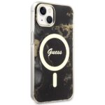Guess GUHMP14SHTMRSK iPhone 14 / 15 / 136.1" black hardcase Golden Marble MagSafe - imagine 4