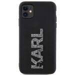 Karl Lagerfeld KLHCN613DMBKCK iPhone 11/ Xr 6.1" black hardcase 3D Rubber Glitter Logo - imagine 3