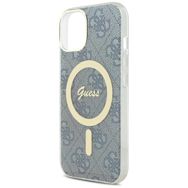 Guess GUHMP15SH4STB iPhone 15 / 14 / 13 6.1" blue hardcase IML 4G MagSafe - imagine 6