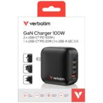 Wall Charger Verbatim Mini GaN 100W 3xUSB-C PD/1x USB-A QC black 32231 - imagine 10