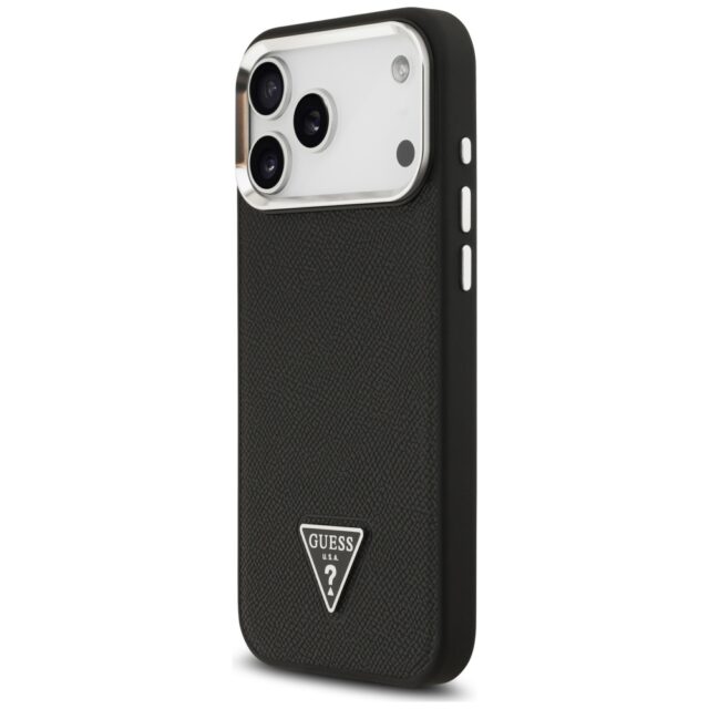 Guess Grained Triangle Logo MagSafe case for iPhone 17 Pro Max black - imagine 2
