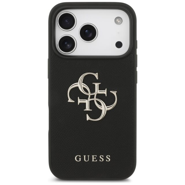 Guess Grained Big 4G & Classic Logo case for iPhone 17 Pro black - imagine 3