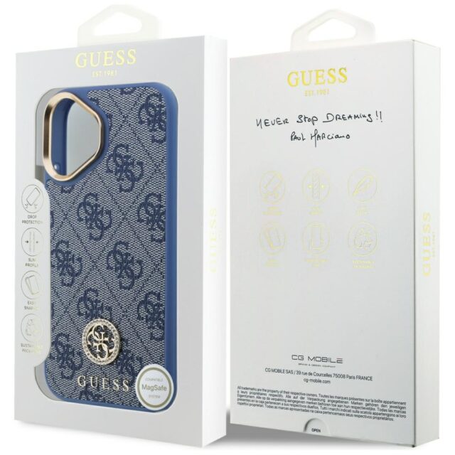 Case Guess 4G Strass Logo MagSafe for iPhone 17 blue - imagine 8