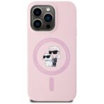 Case Karl Lagerfeld Silicone Karl&Choupette MagSafe for iPhone 14 Pro Max pink - imagine 3