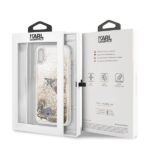 Karl Lagerfeld KLHCPXKSICGO iPhone X/Xs gold hard case Iconic Patterns Liquid Glitter - imagine 7