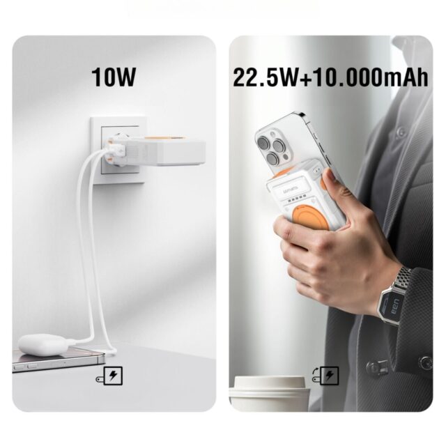 Hybrid charger 4smarts 6-in-1 USB-C/USB-A PD 22.5W with 10,000 mAh power bank, Qi wireless charging, - imagine 9