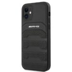 AMG AMHCP12SGSEBK iPhone 12 mini 5,4" black hardcase Leather Debossed Lines - imagine 2