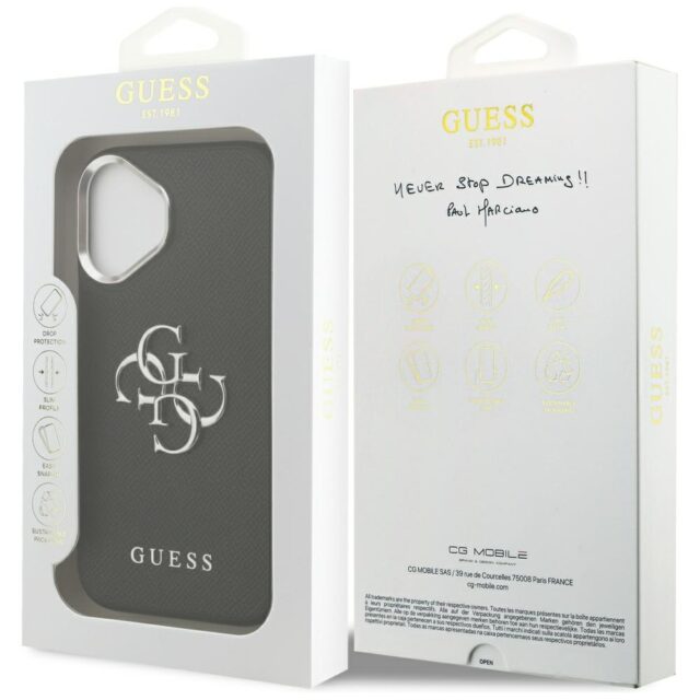 Case Guess Grained Big 4G Classic Logo for iPhone 17 black - imagine 8