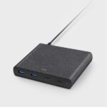 UNIQ HUB Surge Charger 90W charcoal black 2xUSB Quick Charge 3.0 + 2xUSB-C PD 3.0 (LITHOS