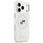 Case Karl Lagerfeld IML Glitter Karl & Choupette Heads Logo MagSafe for iPhone 17 Pro Max gray - imagine 4