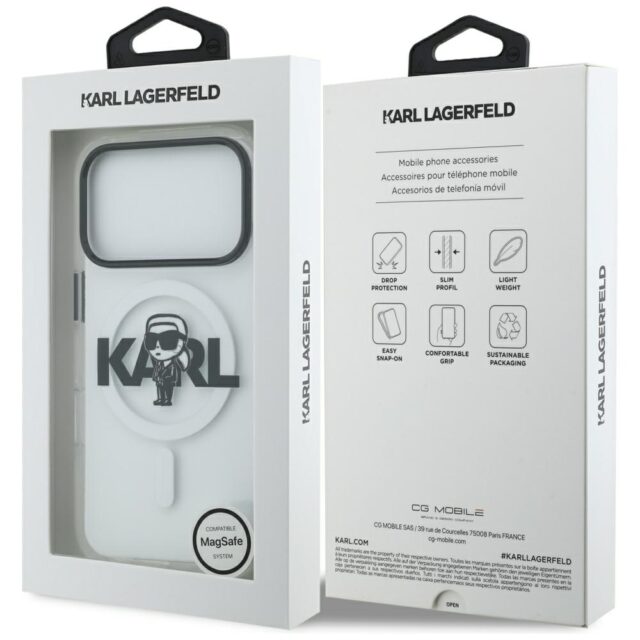 Karl Lagerfeld IML Karl Sketch Logo MagSafe Case for iPhone 17 Pro Clear - imagine 8