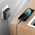 UNIQ Votre Slim Charger USB-C PD 18W MFI + USB-C-Lightning cable charcoal black - imagine 3