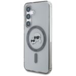 Case Karl Lagerfeld Button Karl & Choupette Heads Printed Logo MagSafe for Samsung Galaxy S25 black - imagine 2