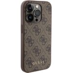Guess GUHCP15LG4GFBR iPhone 15 Pro 6.1" brown hard case 4G Metal Gold Logo - imagine 4