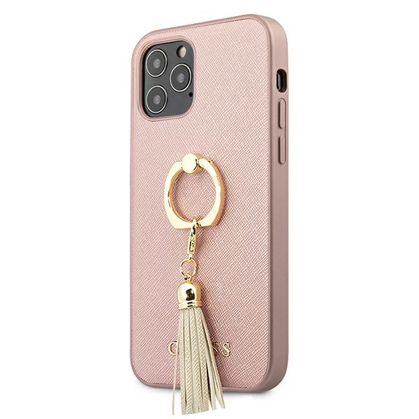 cps-b41d749bceaa96fe8329054931278685-2025-12-06-13-07-49 Guess GUHCP12MRSSARG iPhone 12/12 Pro 6,1" pink hardcase Saffiano with ring stand - imagine 1