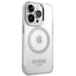 Guess GUHMP14LHTRMS iPhone 14 Pro 6,1" silver hard case Metal Outline Magsafe - imagine 4