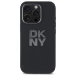 DKNY DKHCP16LSMCBSK iPhone 16 Pro 6.3" black hardcase Liquid Silicone Metal Logo - imagine 3