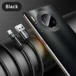 USAMS Braided Rotating Cable U60 2A USB-C black 1m SJ477USB01 (US-SJ477) - imagine 9