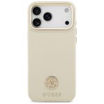 Case Guess Grained Strass Logo MagSafe for iPhone 17 Pro Max beige - imagine 3