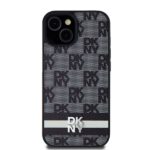 DKNY DKHCP14SPCPTSSK iPhone 14 / 15 / 13 6.1 inch black hardcase Leather Checkered Mono Pattern & Pr - imagine 3