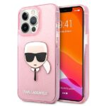 Karl Lagerfeld KLHCP13XKHTUGLP iPhone 13 Pro Max 6,7" pink hardcase Glitter Karl`s Head