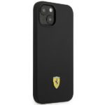 Ferrari FEHCP14SSIBBK iPhone 14 / 15 /13 6.1" black hardcase Silicone Metal Logo - imagine 4